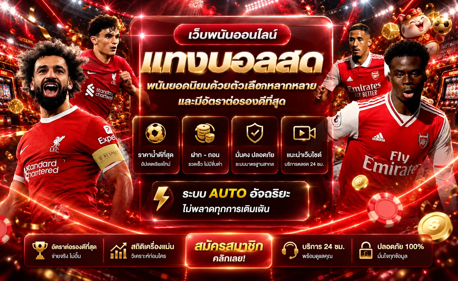 ข้อมูลฟุตบอลและระบบออโต้โทนแดงของ SUGOI888